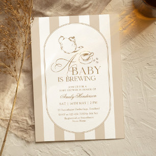 Eine Babybrauerei Handgezeichnete Babyparty Einladung