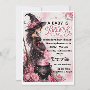 Eine Babybrauerei Rosa Halloween-Baby Shower Einla Einladung