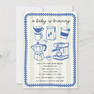 Eine Babyparty - Doodle Boy Blue Baby Shower Einladung