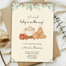 Eine Babyparty-Einladung mit zarten Blumen