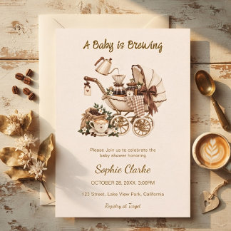 Eine Babyparty mit neutralem Kaffee-Motto: Baby is Einladung
