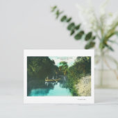 Eine Bach-Szene mit einer Familie in einem Kanu Postkarte (Stehend Vorderseite)