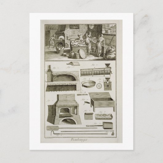 Eine Bäckerei und eine Backenausrüstung, vom Postkarte (Vorderseite)