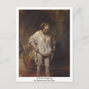 Eine Badewanne für Frauen. von Rembrandt Van Rijn Postkarte