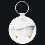 Eine Badewanne Schlüsselanhänger<br><div class="desc">Abbildung einer Badewanne auf weißem Grund</div>