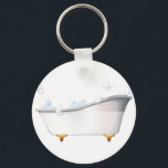 Eine Badewanne Schlüsselanhänger<br><div class="desc">Abbildung einer Badewanne auf weißem Grund</div>