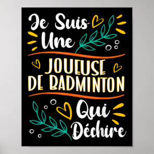 Eine Badminton-Spielerin, die ein Badminton-Gesche Poster
