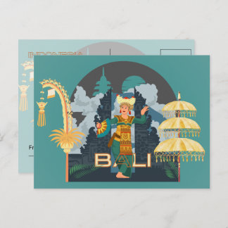 Eine balinesische Girl's Dancer Postcard Feiertagspostkarte