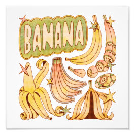 Eine Banane / Illustration von Bananen Fotodruck