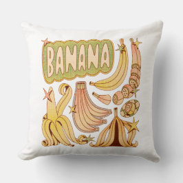 Eine Banane / Illustration von Bananen Kissen