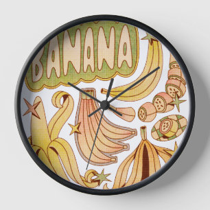 Eine Banane / Illustration von Bananen Uhr