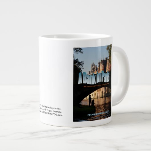 "Eine Bank in Paris" Jumbo-Tasse (Vorderseite Rechts)
