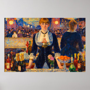 Eine Bar in den Folies-Bergère von Edouard Manet Poster