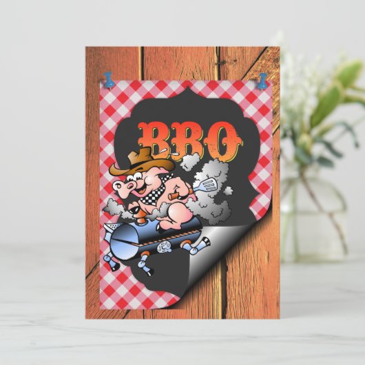 Eine Barbecue-Feier Einladung (Stehend Vorderseite)