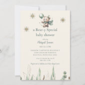 Eine Bärenspezial Cream Baby Dusche Einladung (Vorderseite)