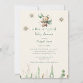 Eine Bärenspezial-Creme-Neutral-Babydusche Einladung (Vorderseite)