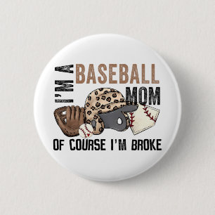 Eine Baseball-Mama natürlich im Broke Leopard Mütt Button