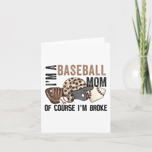 Eine Baseball-Mama natürlich im Broke Leopard Mütt Karte (Vorderseite)