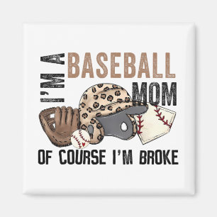 Eine Baseball-Mama natürlich im Broke Leopard Mütt Magnet