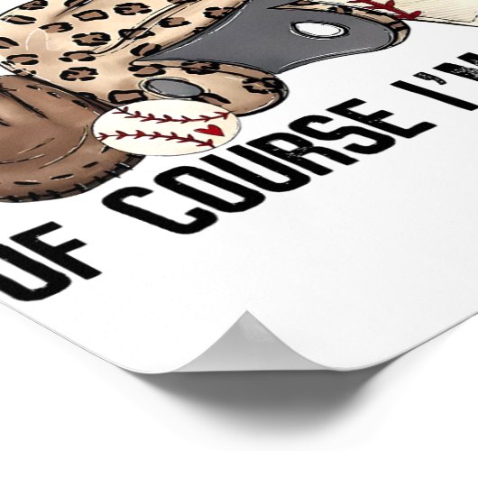 Eine Baseball-Mama natürlich im Broke Leopard Mütt Poster (Ecke)