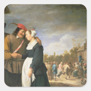 Eine Bauernhochzeit, 1648 Quadratischer Aufkleber