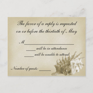 Eine Beach Wedding RSVP Card (Gold) Einladungspostkarte