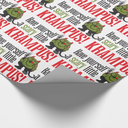Eine beängstigende kleine Krampus Verpackung Geschenkpapier (Ecke)