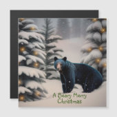 Eine Beary Frohe Weihnachten Magnetkarte (Vorne/Hinten)