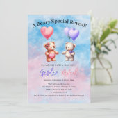 Eine Beary Special Reveal! Teddy Bear Gender Revea Einladung (Stehend Vorderseite)