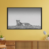 Eine beeindruckende Mauer aus Leopard, Schwarz/Wei Leinwanddruck (Insitu (Wohnzimmer))