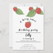 eine Beere Himbeere zum Geburtstag Einladung (Vorderseite)