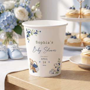 Eine beeren süße Blaubeere Süße Blaue Wasserfarbe Pappbecher