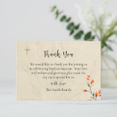 Eine beleuchtete lebensorthodoxe Christliche Taufe Dankeskarte (Stehend Vorderseite)