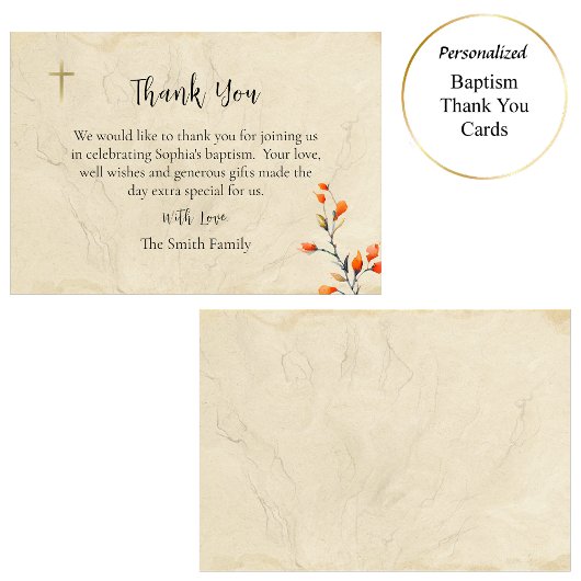 Eine beleuchtete lebensorthodoxe Christliche Taufe Dankeskarte