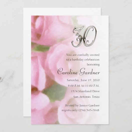 Eine beliebige Zahl zum Geburtstag Einladung (Vorne/Hinten)