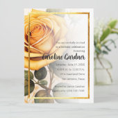 Eine beliebige Zahl zum Geburtstag Einladung Gelbe (Stehend Vorderseite)