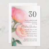 Eine beliebige Zahl zum Geburtstag Einladung Rosen (Vorne/Hinten)