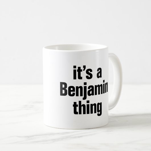 eine Benjamin-Sache Kaffeetasse (VorderseiteRechts)