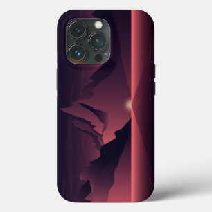 Eine Bergsonnenuntergangs-Illustration       Case-Mate iPhone Hülle