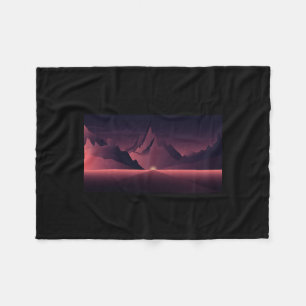 Eine Bergsonnenuntergangs-Illustration Fleecedecke