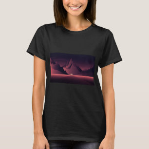 Eine Bergsonnenuntergangsillustration T-Shirt