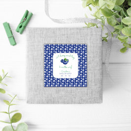 Eine Berry Sweet Baby Boy Dusche Blueberry Quadratischer Aufkleber