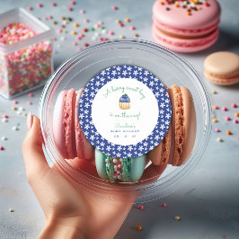 Eine Berry Sweet Baby Boy Dusche Blueberry Square Runder Aufkleber