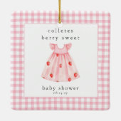 Eine Berry Sweet Baby Dusche Erdbeere Keramikornament (Rückseite)