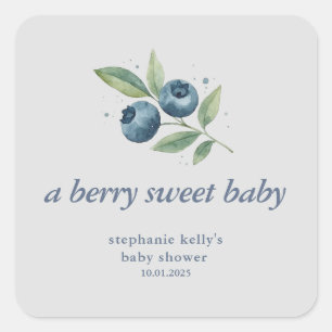 Eine Berry Sweet Baby Dusche Quadratischer Aufkleber