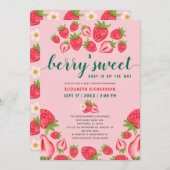 Eine Berry Sweet Baby Niedlich Strawberry Baby Dus Einladung (Vorne/Hinten)