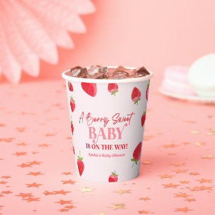 Eine Berry Sweet Baby Strawberry Baby Dusche Pappbecher