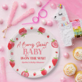 Eine Berry Sweet Baby Strawberry Baby Dusche Pappteller (Party)