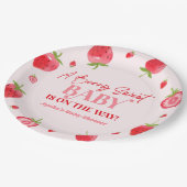 Eine Berry Sweet Baby Strawberry Baby Dusche Pappteller (Schrägansicht)