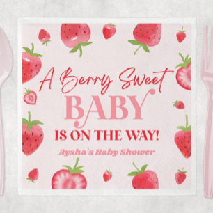 Eine Berry Sweet Baby Strawberry Baby Dusche Serviette